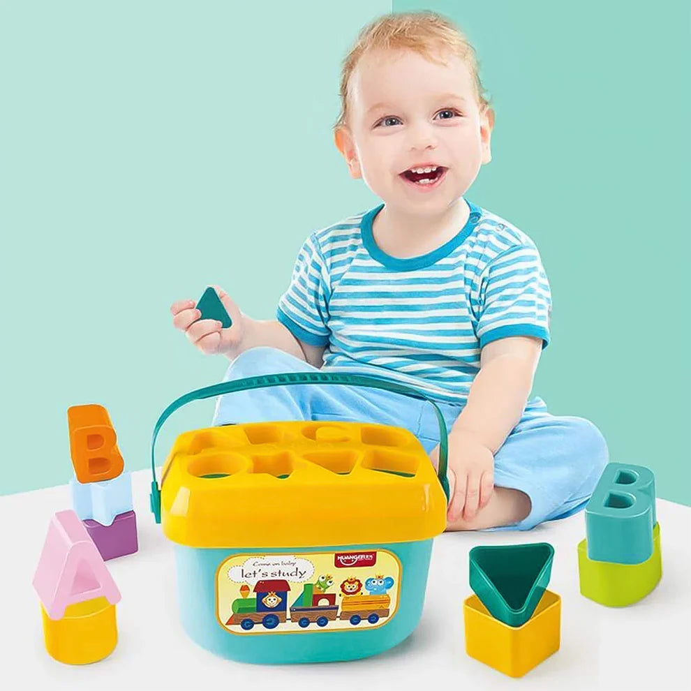 Baby Shape Sorter Toy – Geometric Stacking Blocks