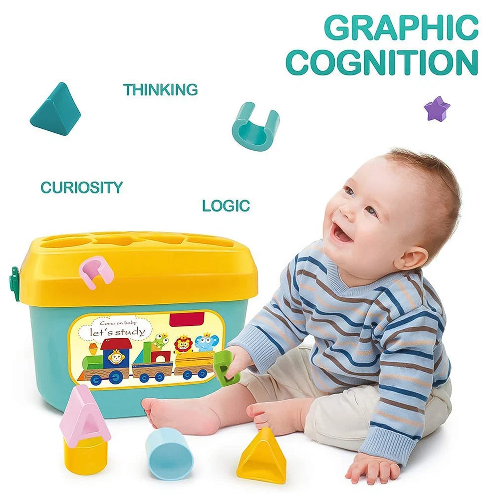 Baby Shape Sorter Toy – Geometric Stacking Blocks