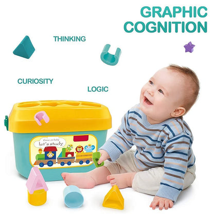 Baby Shape Sorter Toy – Geometric Stacking Blocks