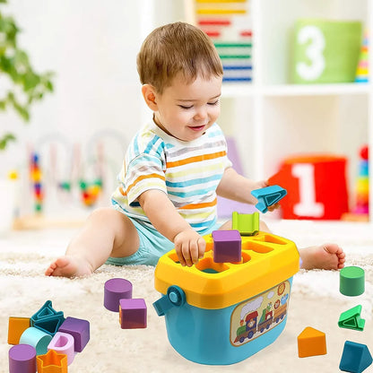 Baby Shape Sorter Toy – Geometric Stacking Blocks