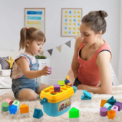 Baby Shape Sorter Toy – Geometric Stacking Blocks