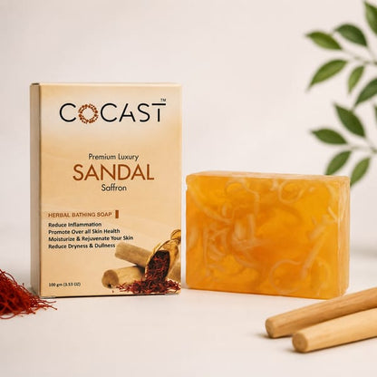 Sandal Saffron Herbal Bathing Soap – Traditional Luxury for Skin