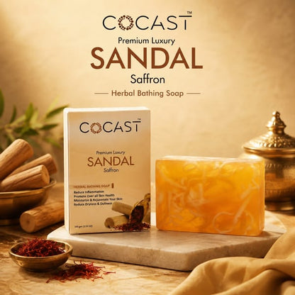 Sandal Saffron Herbal Bathing Soap – Traditional Luxury for Skin