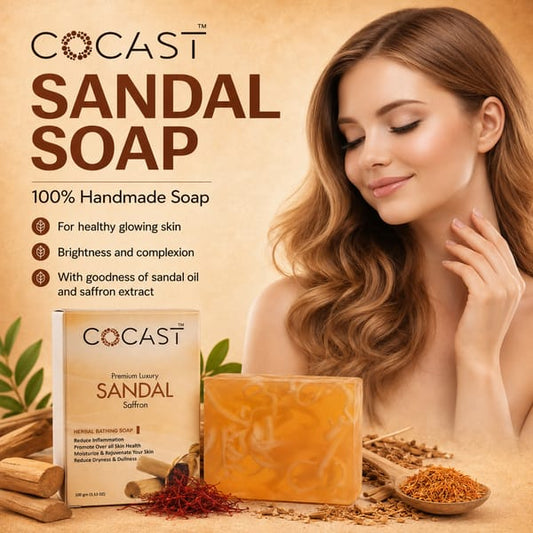 Sandal Saffron Herbal Bathing Soap – Traditional Luxury for Skin
