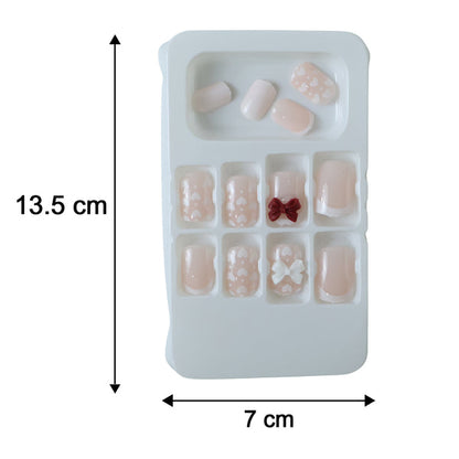 Press-On Nail Tips – Glitter 3D Floral Design with Strong Glue (Mix Design)