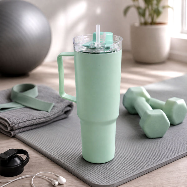 Travel Tumbler 1800 ML with Handle and Straw Lid for Gym and Office (1 Pc)